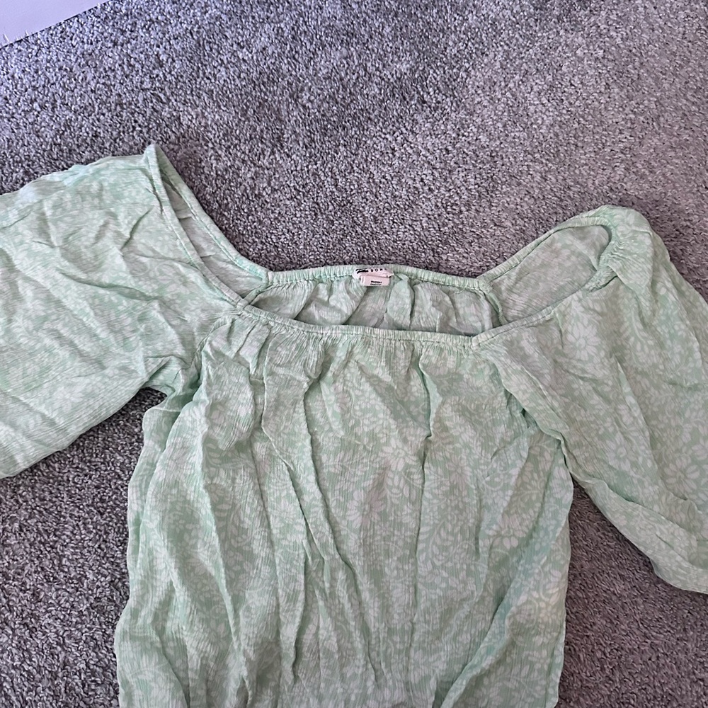 Billabong Mint Green Off-Shoulder Women's Top